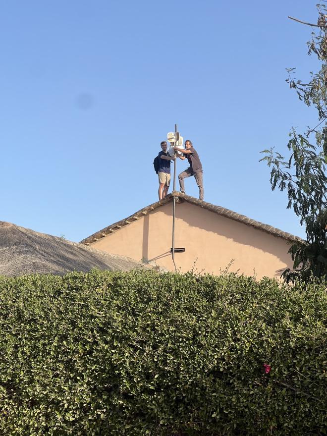 Trabajando en el tejado